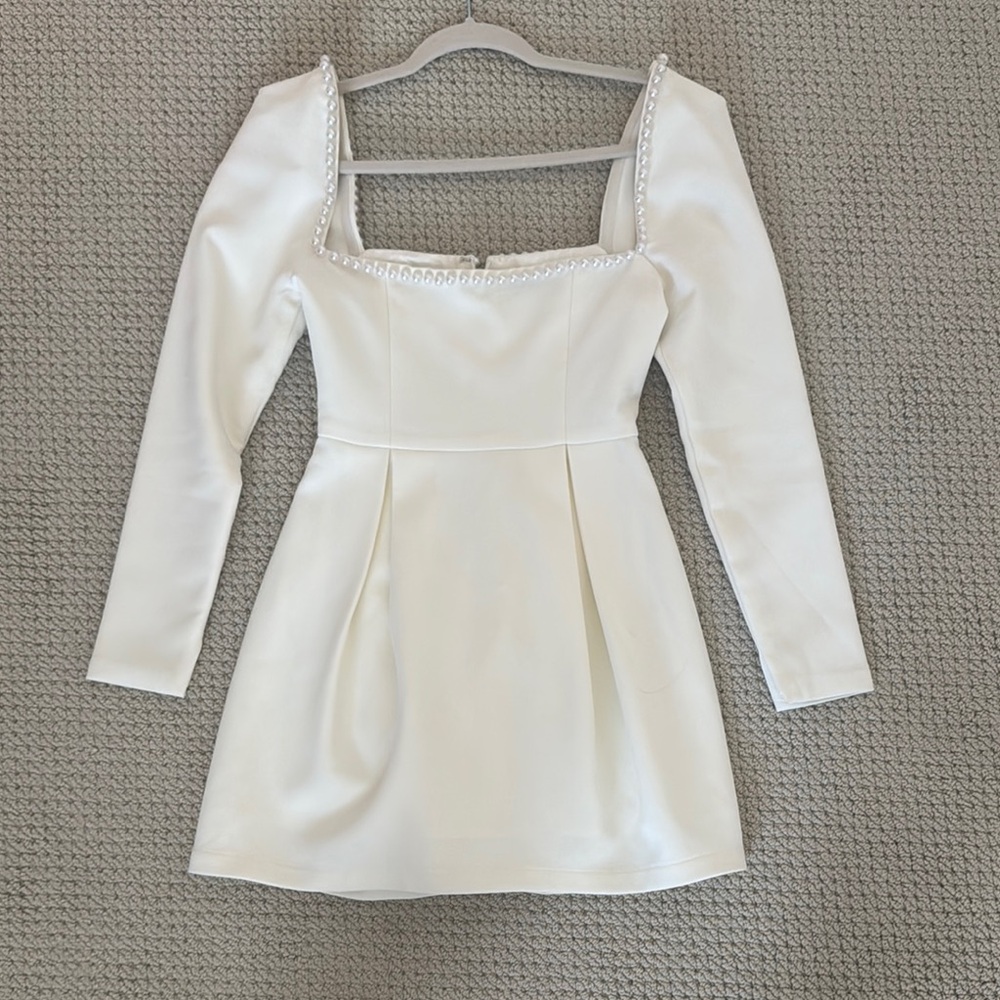 Muse Pearl-Embellished White Dress